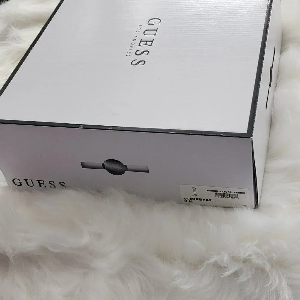 Guess Womens - 6 M Mireya Faux Suede Tall Knee High Boots‎ Med Natural Fabric